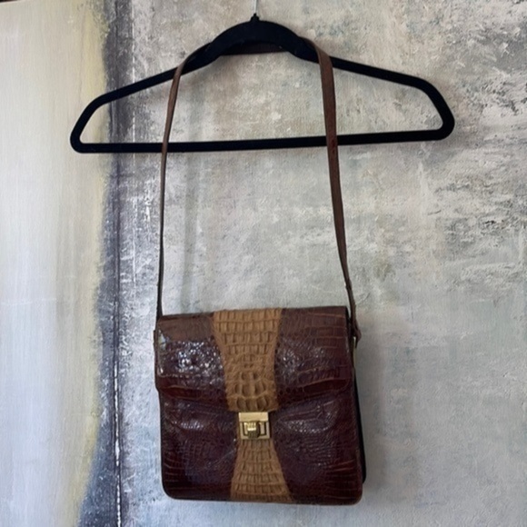 Vintage Handbags - Rare & Exotic Crocodile & Alligator Turn Key Shoulder Bag
